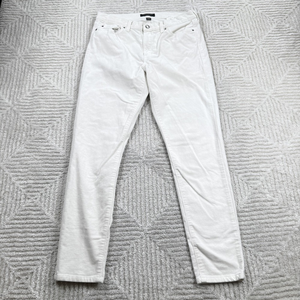 Banana Republic Pants Womens 10 White Corduroy Skinny Preppy Ivy Leauge Frat